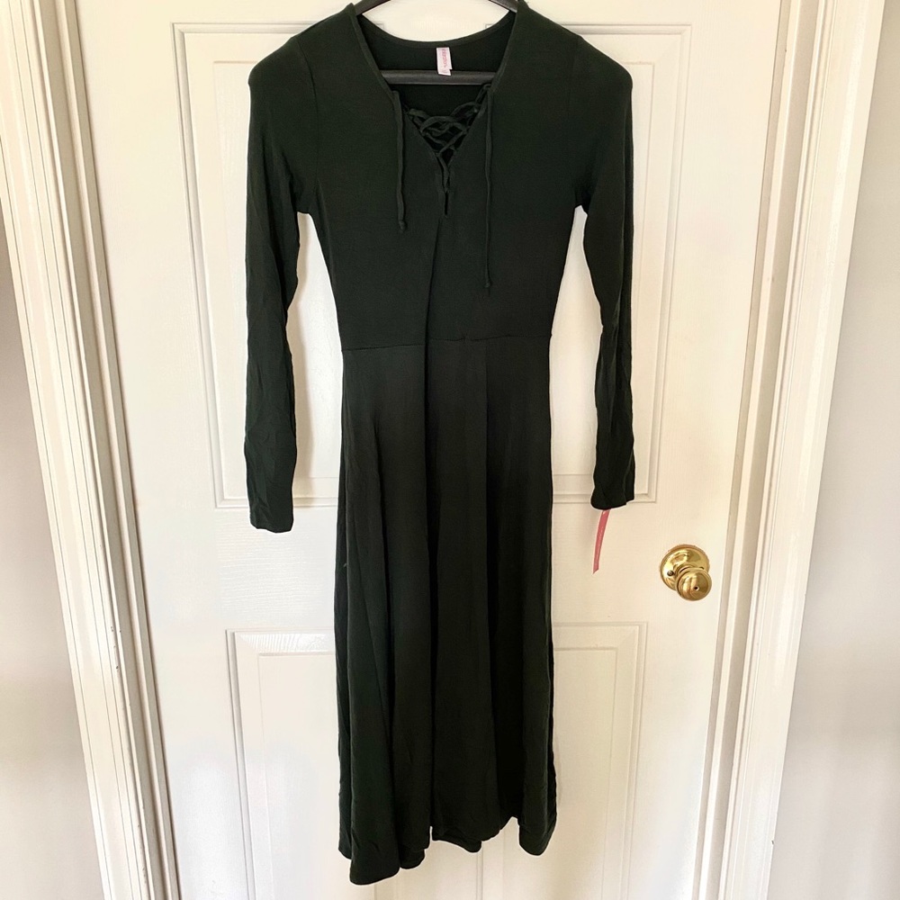 Dark Green Midi Dress, Never Worn